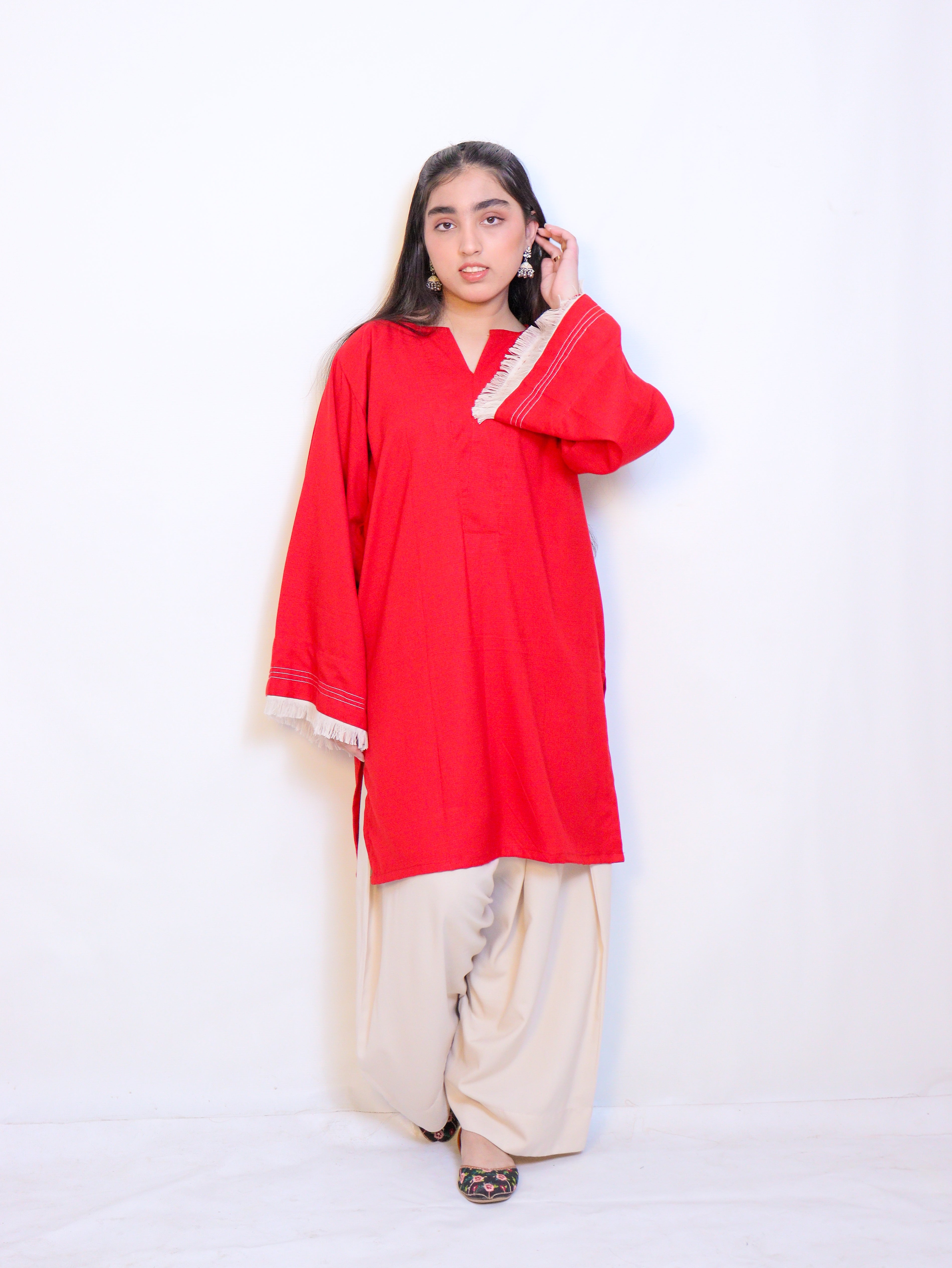 Red & Cream Coord Set