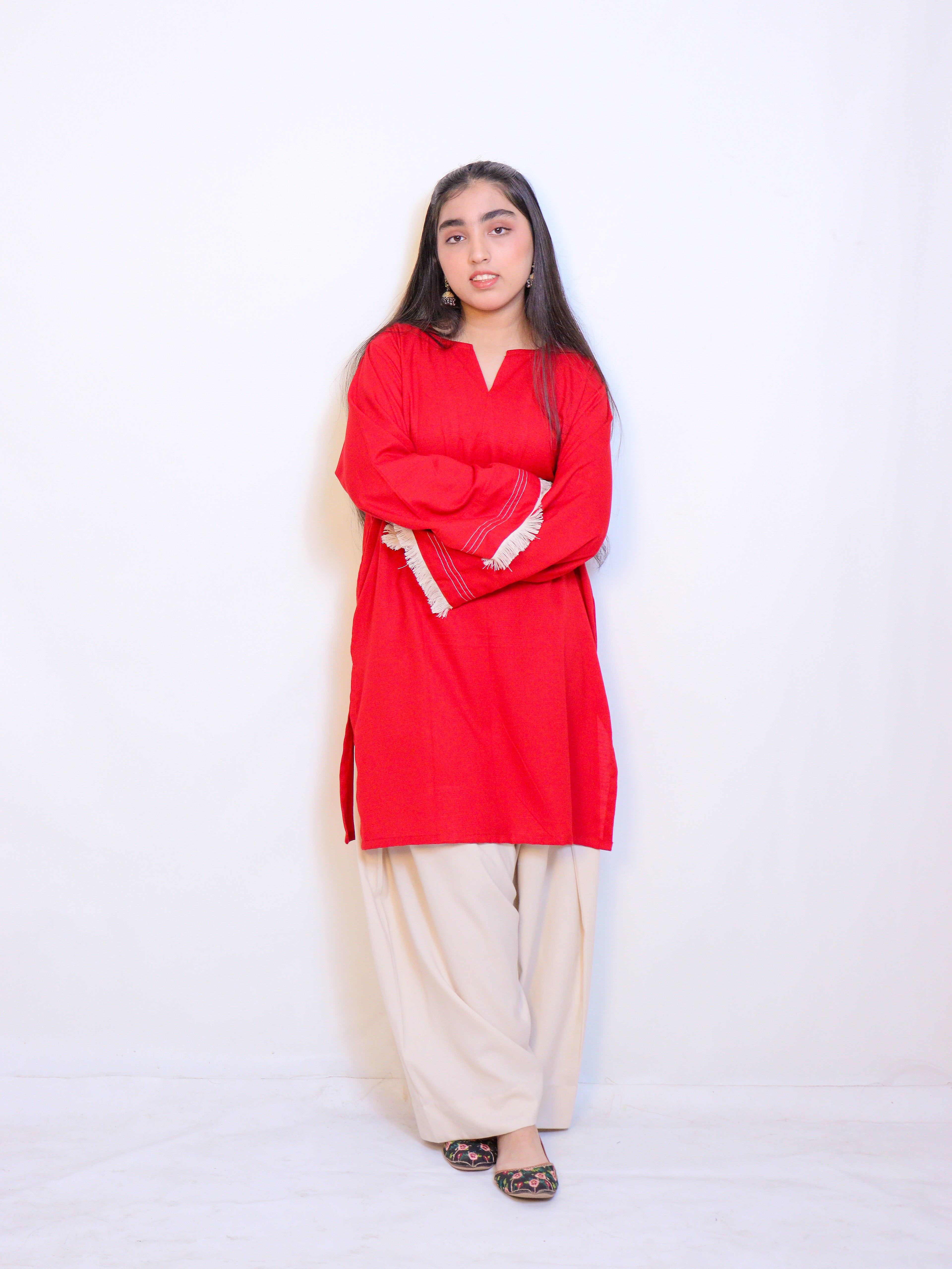 Red & Cream Coord Set