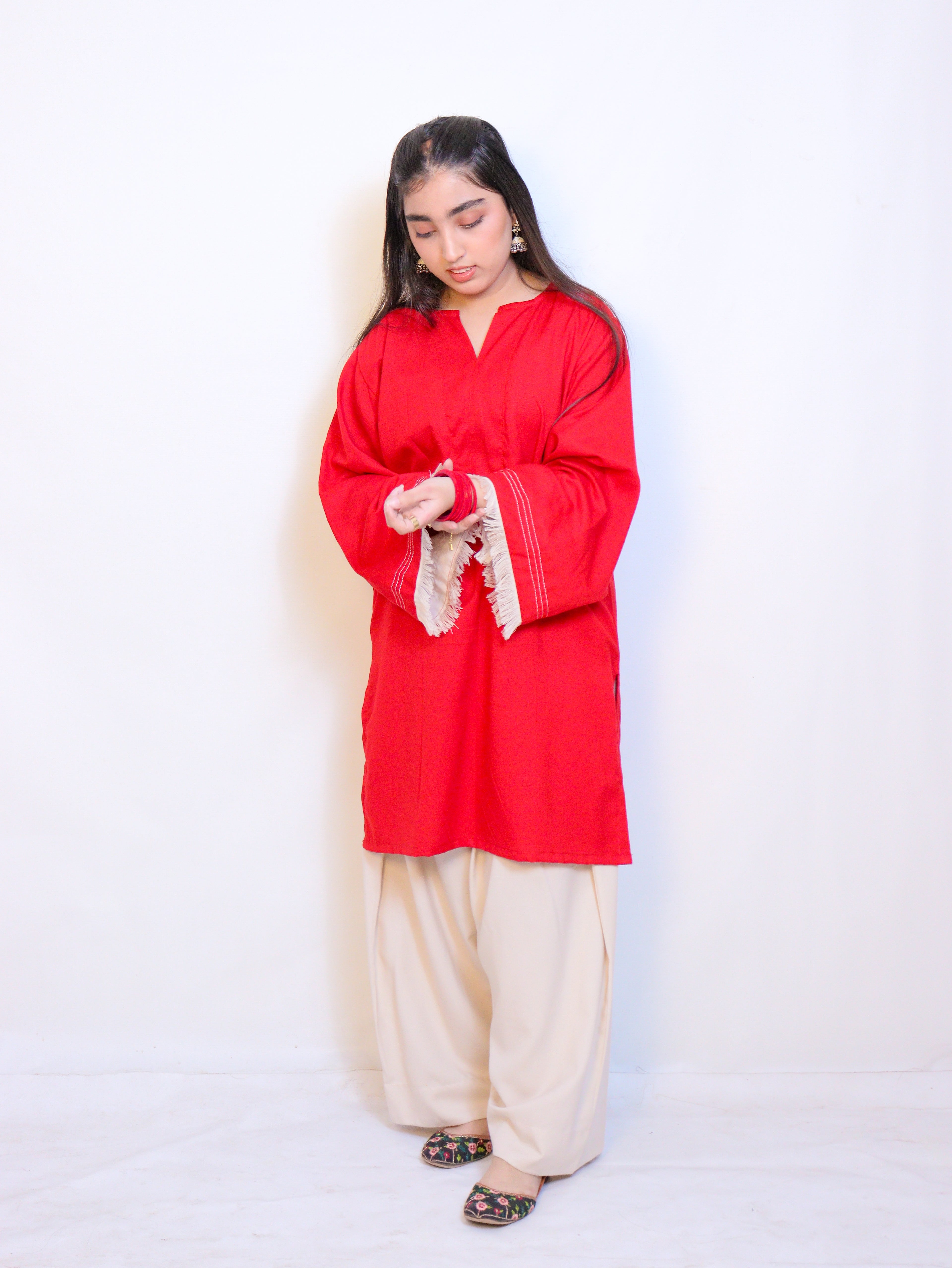 Red & Cream Coord Set